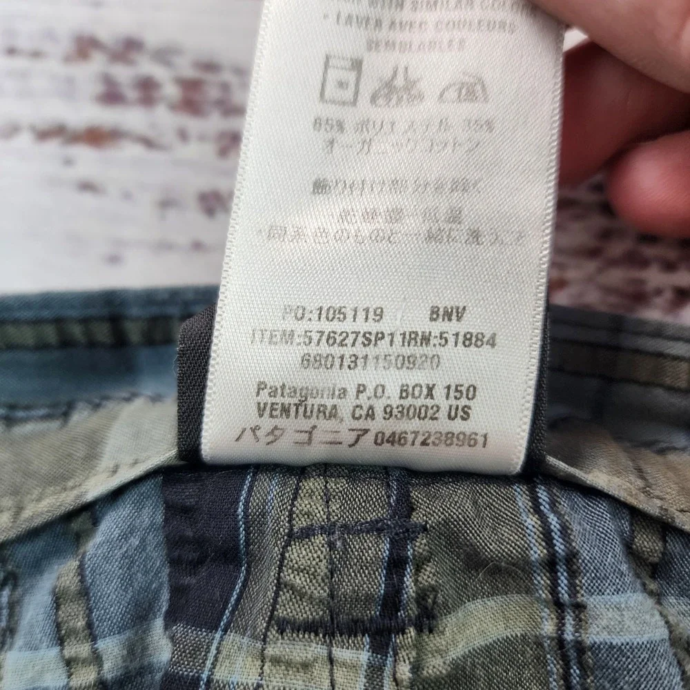 Patagonia Seersucker Shorts Men 36‎ Plaid 10